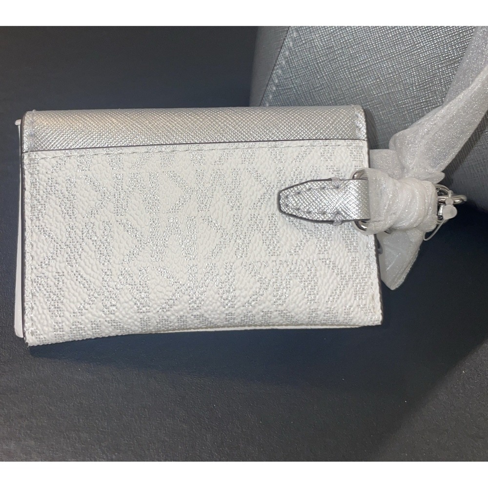 Michael Kors Vincent‎ XS Satchel Shoulder Crossbody Bag + Card Case Silver - Picture 4 of 6